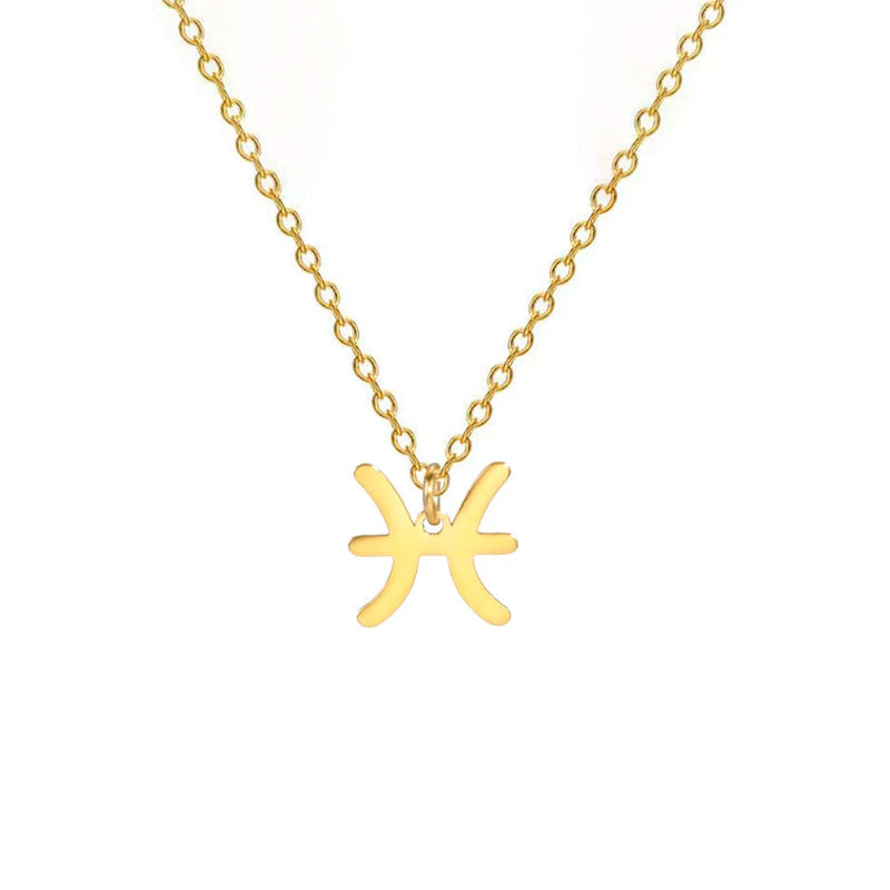 Kaulakoru, jossa on kullanvärinen horoskooppiriipus