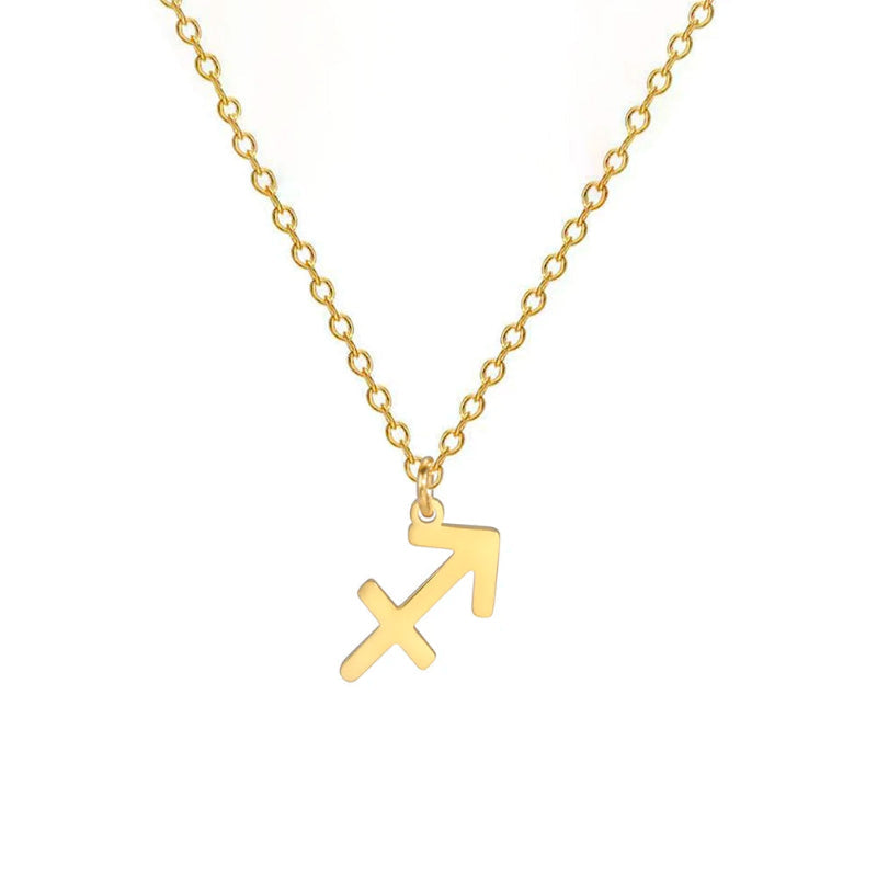 Kaulakoru, jossa on kullanvärinen horoskooppiriipus