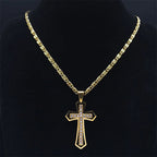 Risti-kaulakoru ja kultaiset zirkoniriipukset