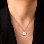 Naisten kaulakoru kompassi riipus tuuliruusu hopea