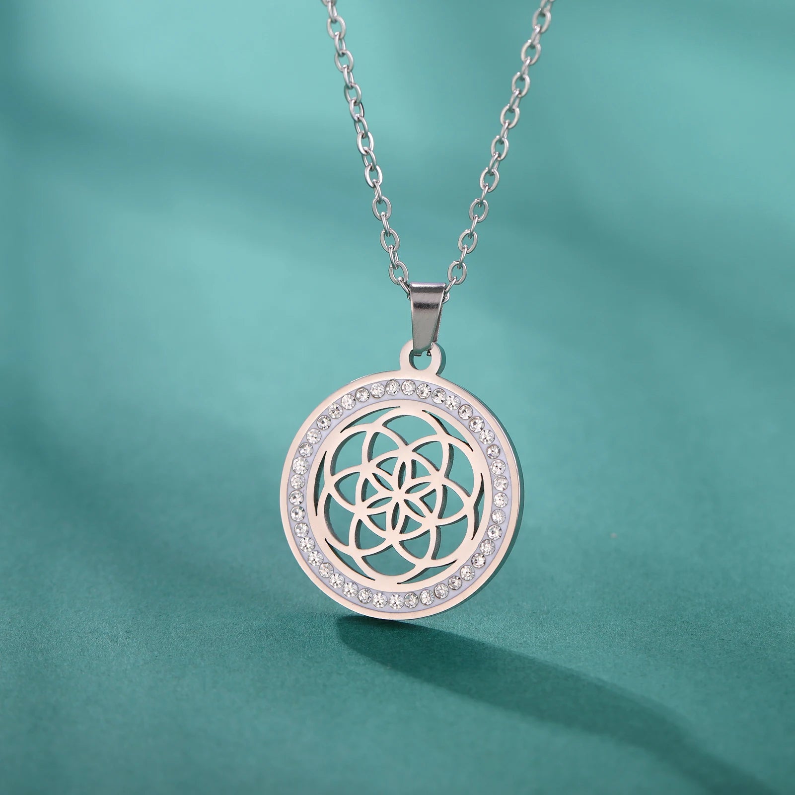 Elämän siemen kaulakoru naisten elämän kukka hopea