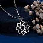 Kaulakoru Oktaagrammi Riipus Mandala Pyhä Geometria hopea