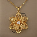 Collier Pendentif avec Jolie Fleur Tournante Anti-Stress