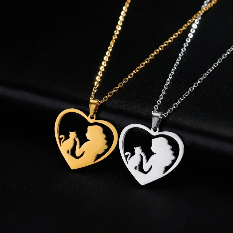 Kaulakoru Riipus Kissa & Omistaja hopea kulta