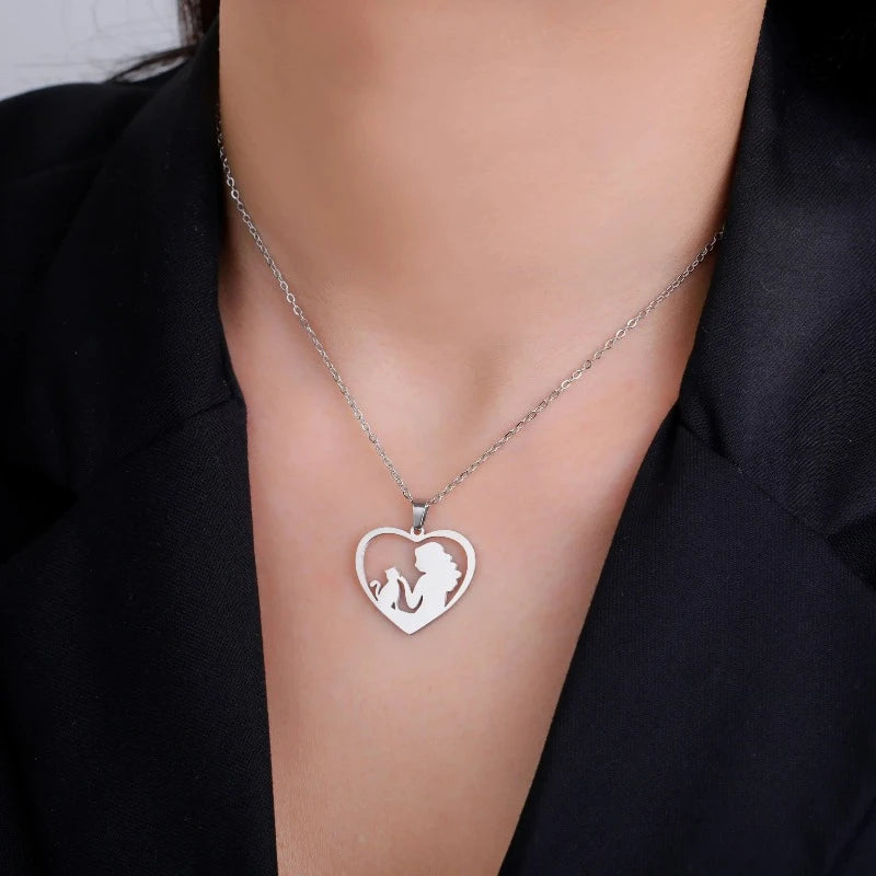 Kaulakoru Riipus Kissa & Omistaja hopea