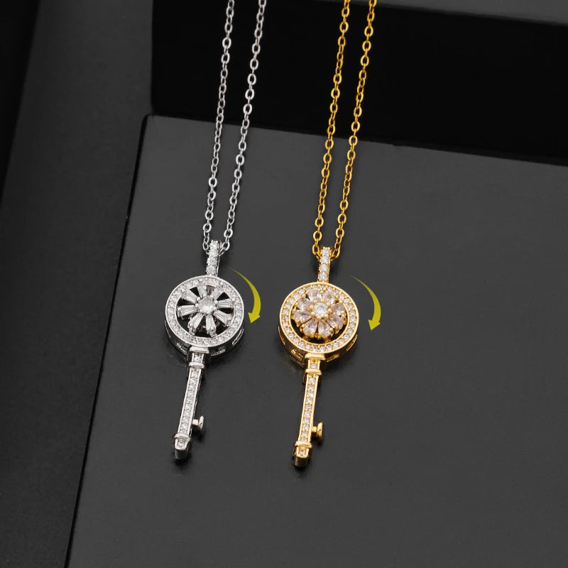 Kaulakoru Riipus Käännettävä Avain Stressinpoistoon hopea