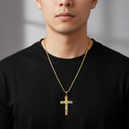 Kaulakoru & Riipus Risti Miehelle Jeesus Risti 