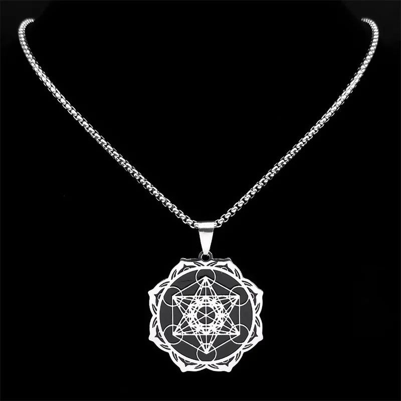 Metatron-kuutio-riipus kaulakoruun miehille tai naisille