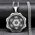 Metatron-kuutio-riipus kaulakoruun miehille tai naisille