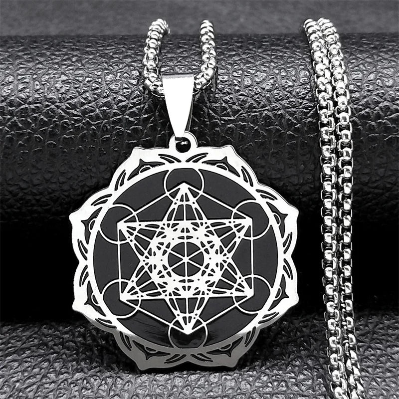 Metatron-kuutio-riipus kaulakoruun miehille tai naisille