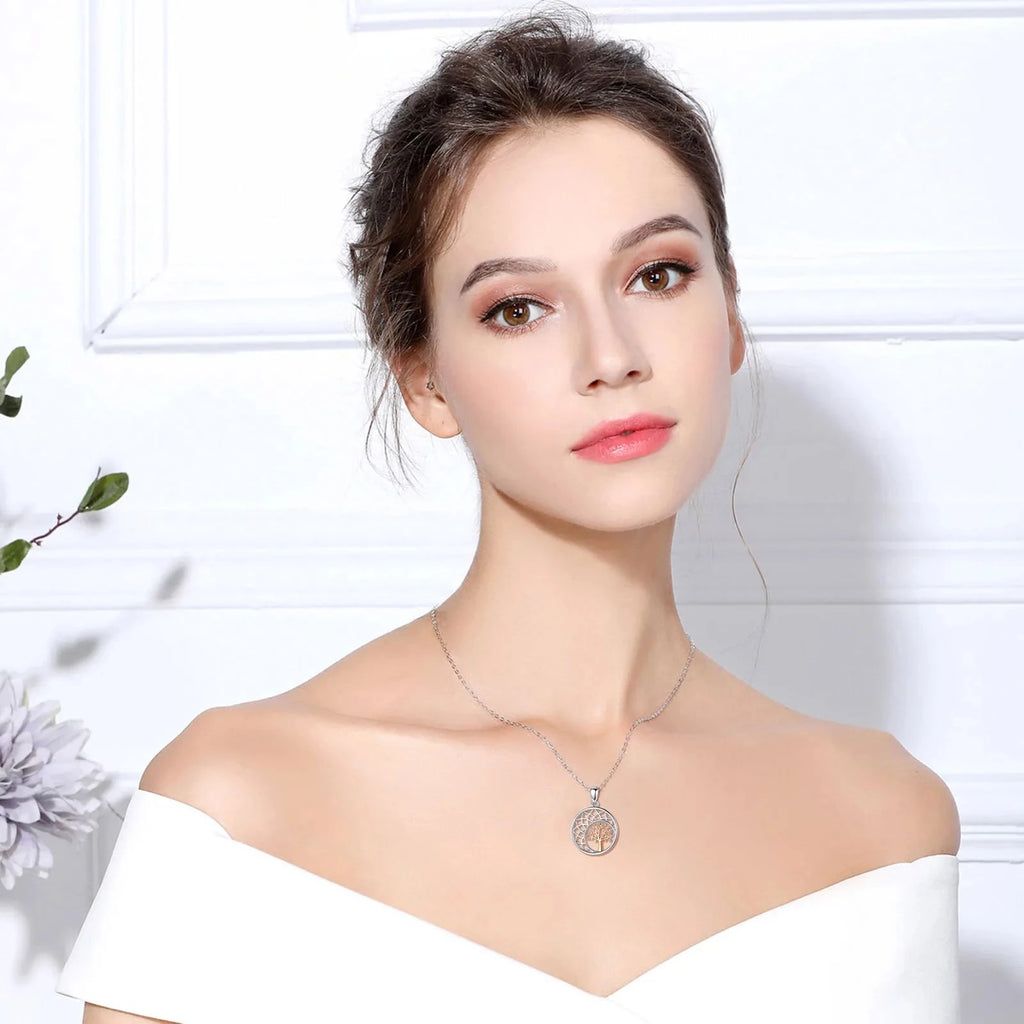 Elegantti elämänpuu-riipuskaulakoru naisille