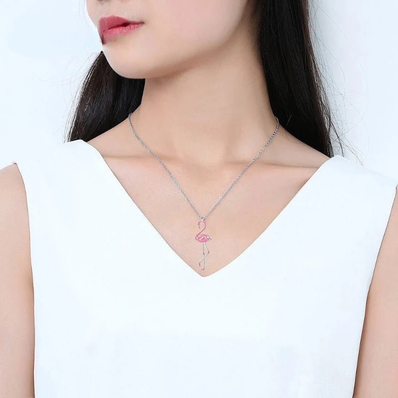 Vaaleanpunainen flamingokaulakoru