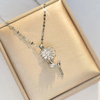 Hopeinen pyörivä auringonkukkariipus kaulakorussa, stressiä lievittävä