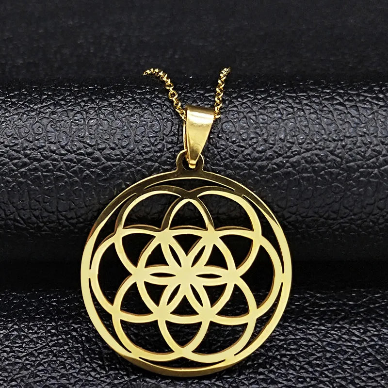 Kaulakoru elämän siemen -riipus miehille ja naisille kulta