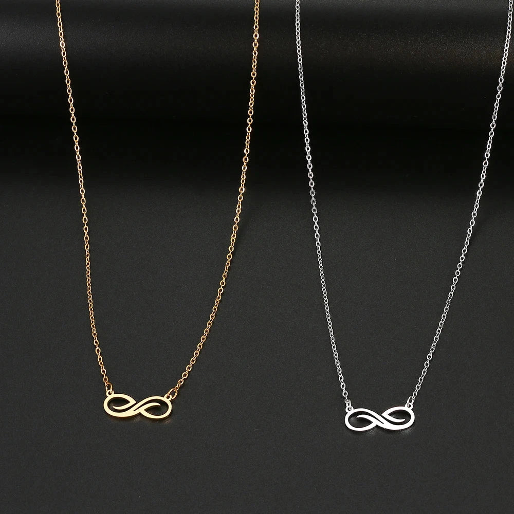 Naisten hopeanvärinen äärettömyys-riipus kaulakoru