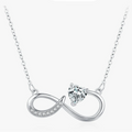 Riipuskaulakoru, jossa on äärettömyysmerkki ja zirkonilla koristeltu leijona