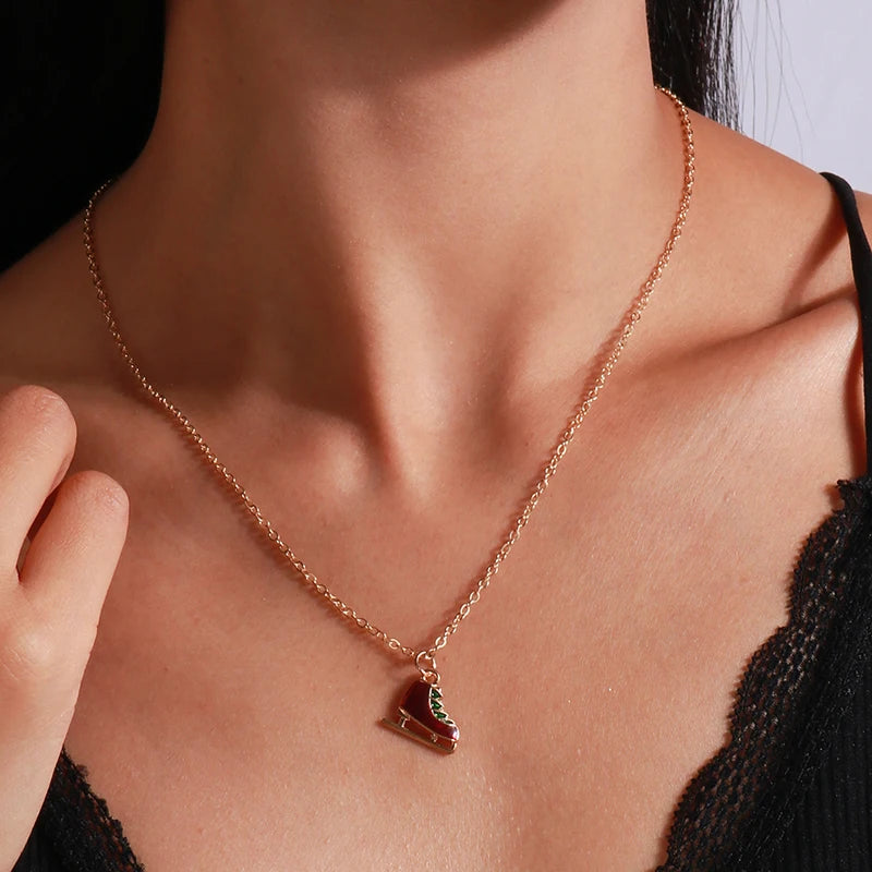 Jouluiset luistimet-riipuskaulakoru