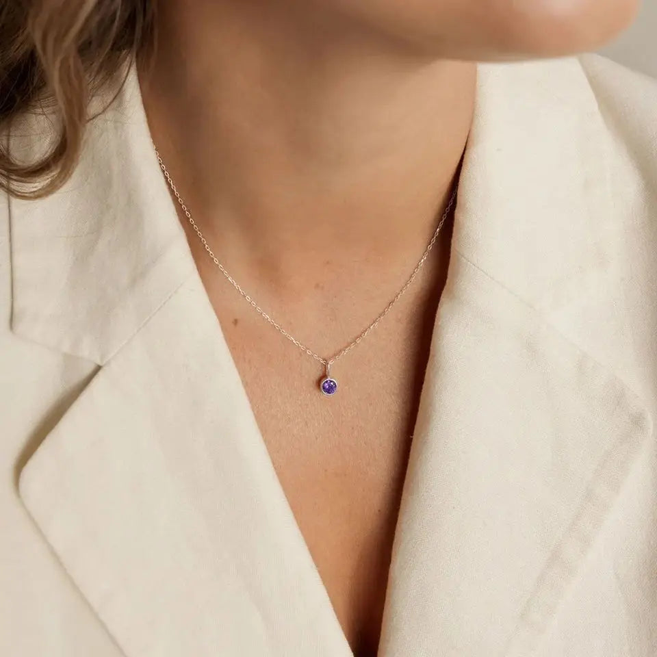 Syntymäkiven kaulakoru kulta & hopea 