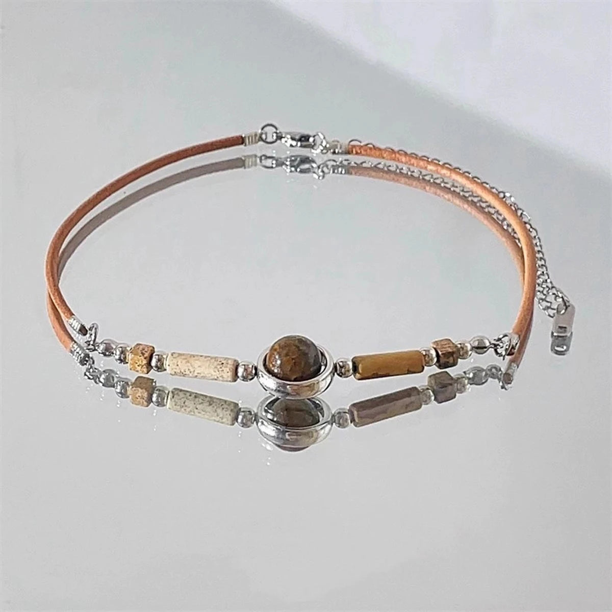 Tiikerinsilmä kaulakoru kaulapannan riipuksella