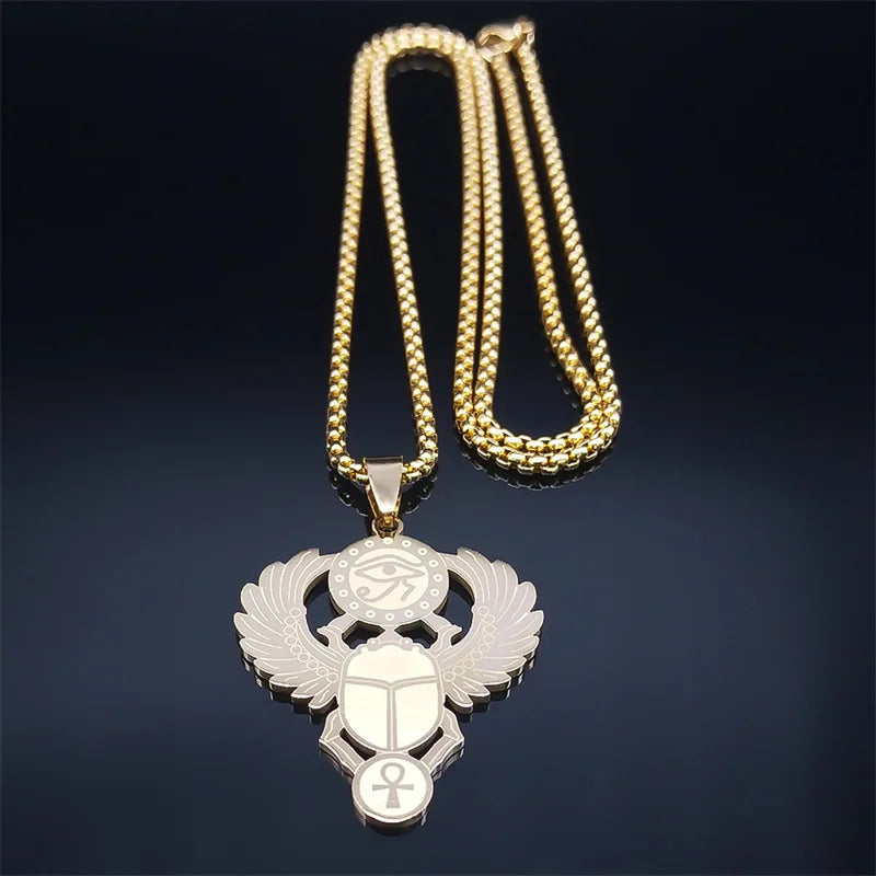 Kaulakoru Egyptiläinen Scarabee-riipus Horuksen silmä kulta