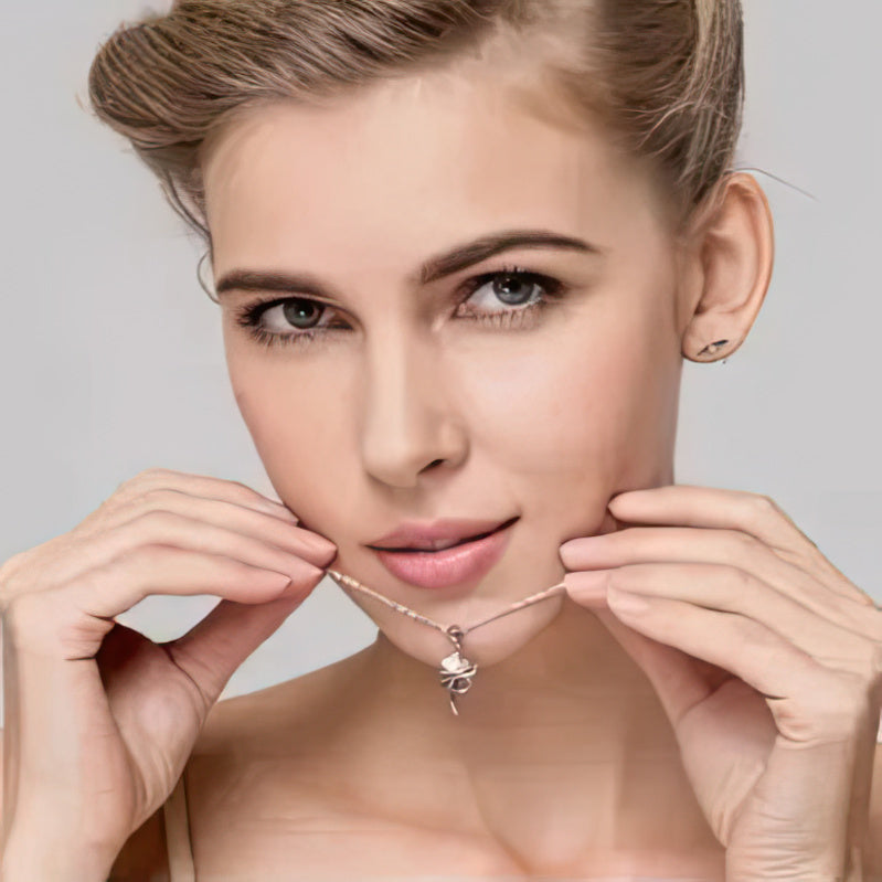 Neljän lehtisen apilan riipuskaulakoru naisille hopeaa