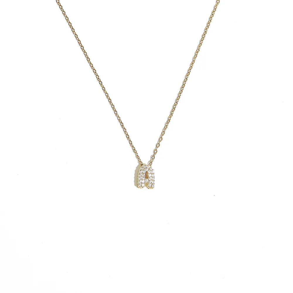 Naisen choker-kaulakoru minimalistisella a-kirjaimen riipuksella