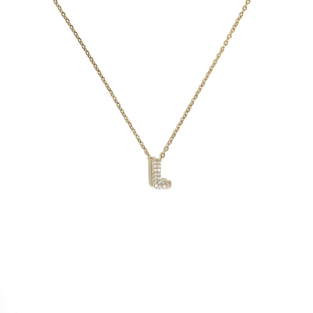 Naisen choker-kaulakoru minimalistisella l-kirjaimen riipuksella