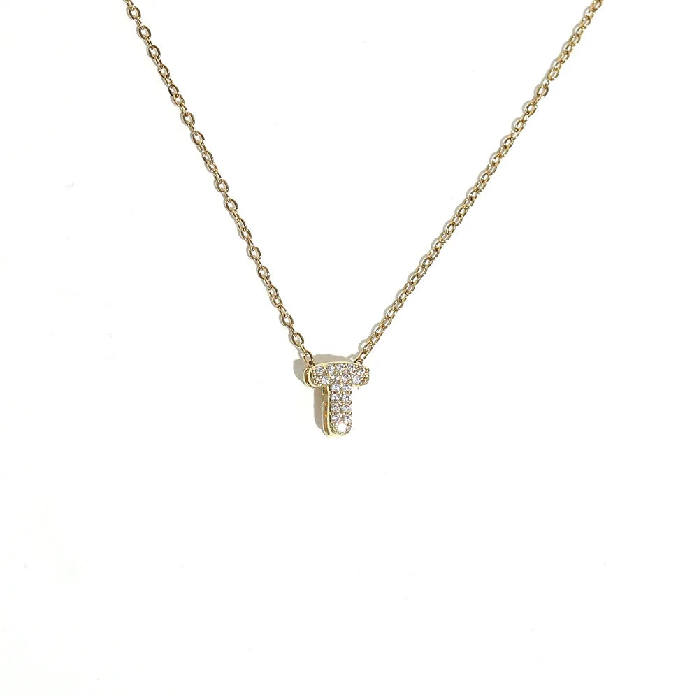 Naisen choker-kaulakoru minimalistisella t-kirjaimen riipuksella