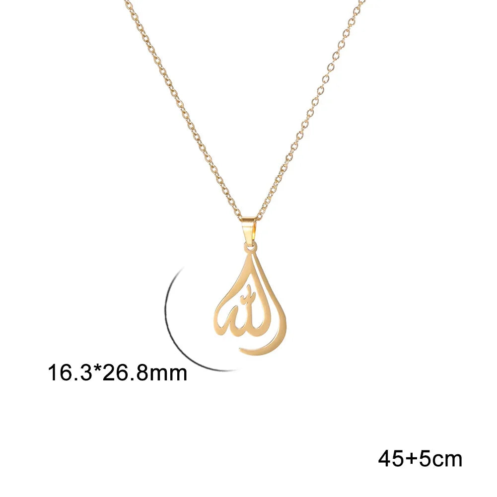 Kaulakoru miehille tai naisille, jossa arabialainen muslimi-islamilainen Allah-riipus