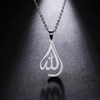 Kaulakoru miehille tai naisille, jossa arabialainen muslimi-islamilainen Allah-riipus hopeassa
