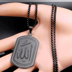 Kaulakoru miehille tai naisille, jossa kuusikulmainen Allah-riipus arabialaisesta muslimi-islamista, musta, 60 cm
