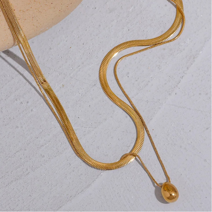 Kaulakoru Kaulapanta Suuri Vesipisara-riipus kulta