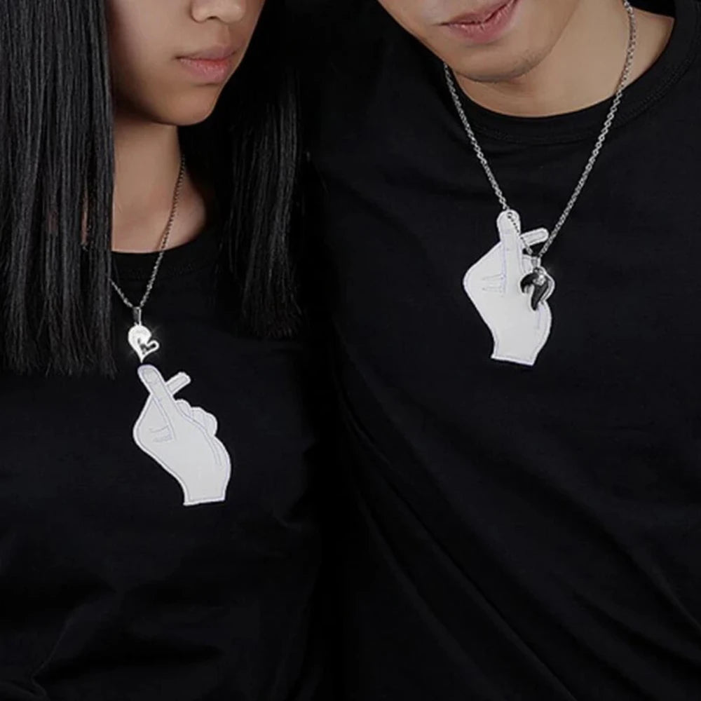 Kaulakorut Pariskunnille Parhaat Ystävät Sydänriipus hopea ja musta 2