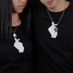 Kaulakorut Pariskunnille Parhaat Ystävät Sydänriipus hopea ja musta 2