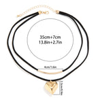 Kaksinkertainen kaulakoru sydän-riipuksella