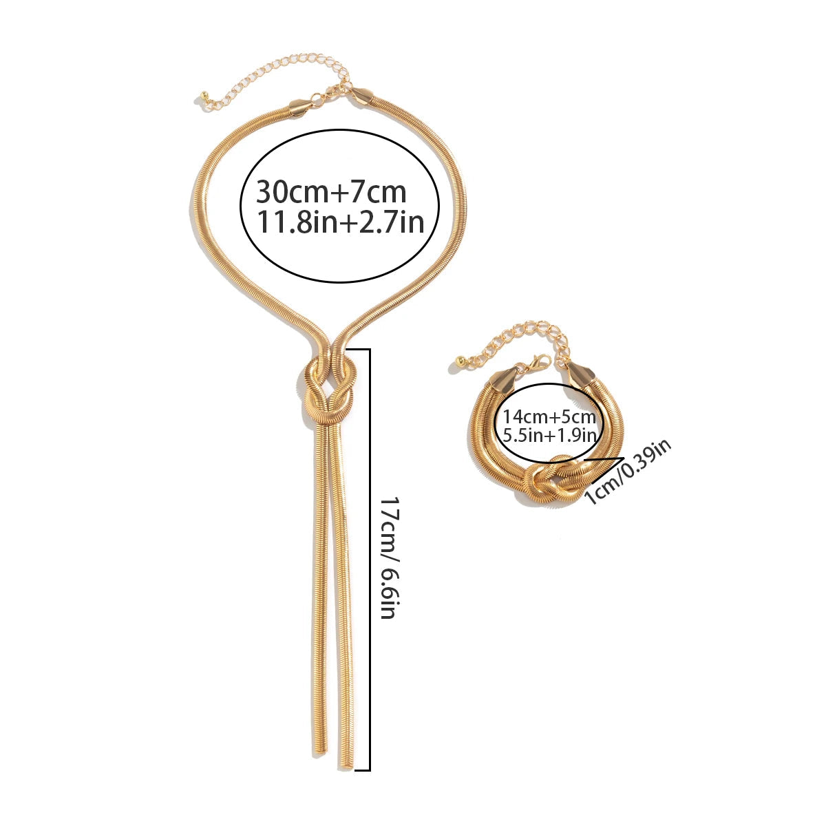 Pitkä kaulakoru ja sen solmirannekoru