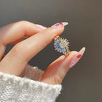 2 kpl kuun tai auringon sormuksia zirkonilla pariskunnille