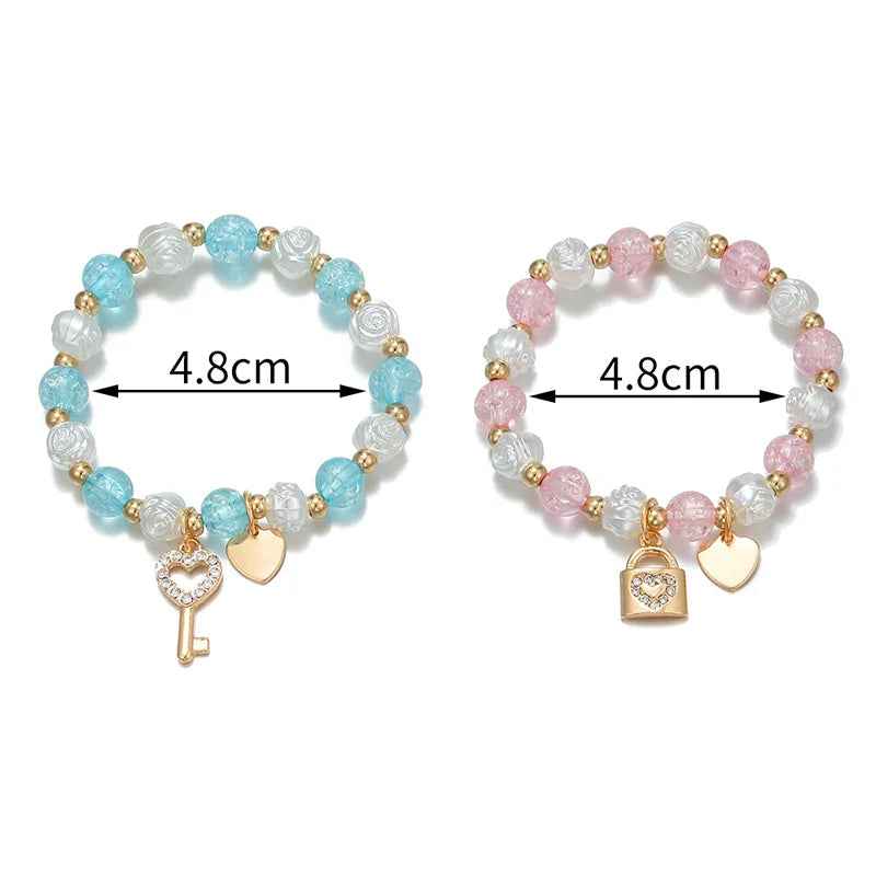 2 rannekorun setti avain ja lukko