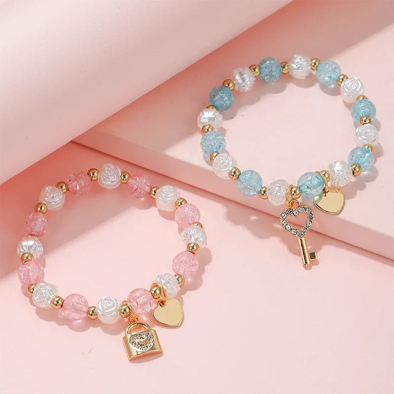 2 rannekorun setti avain ja lukko