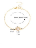 2 kappaleen setti kuu- tai aurinkorannekoruja pariskunnille, joissa on zirkonia
