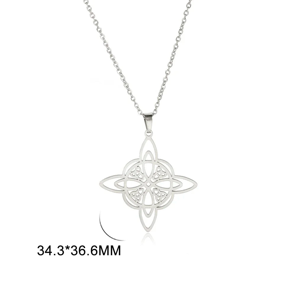 Pendentif et collier "protection éternelle" nœud de sorcière