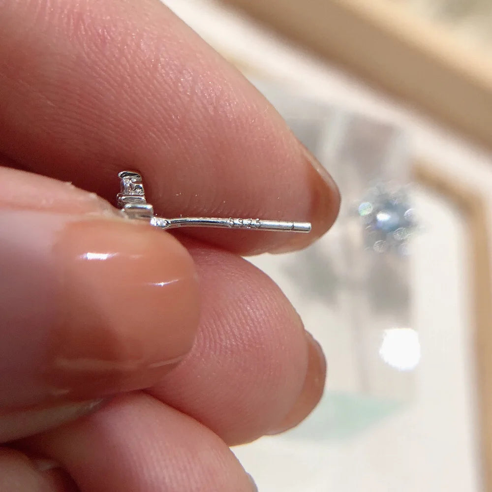 Pienet hopeiset lumihiutalekorvakorut naisille