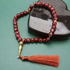 Tasbih Long 33 mustaa helmeä - punainen muslimirukousnauha
