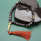 Tasbih Long 33 mustaa helmeä - violetti muslimirukousnauha