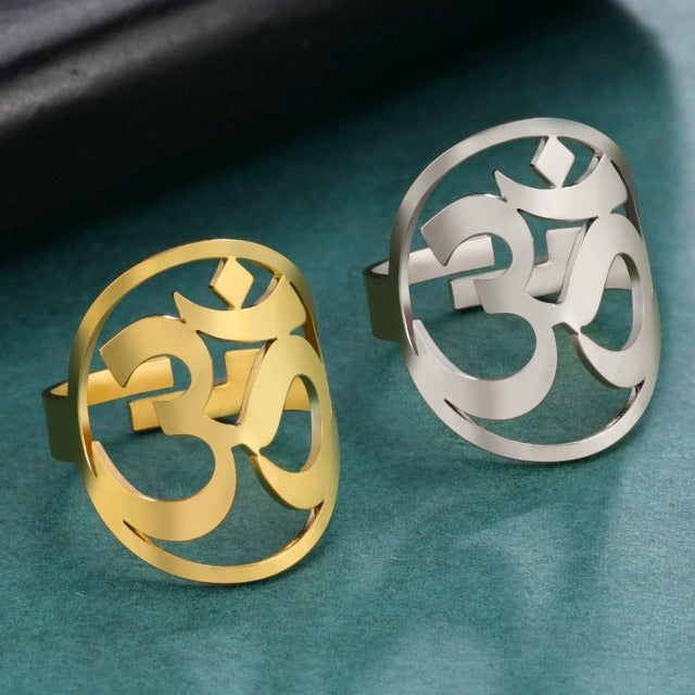 Buddhalainen Om Tiibetiläinen sormus miehille ja naisille