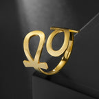 Egyptiläinen Ankh-risti sormus, ratsastajasormus, antiikin Egyptin sormus kulta