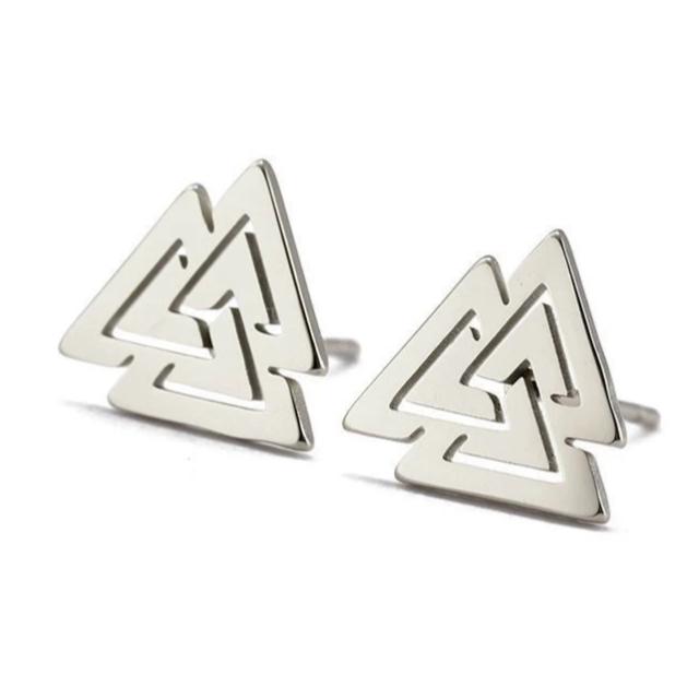 Miesten hopeanväriset viikinkikorvakorut