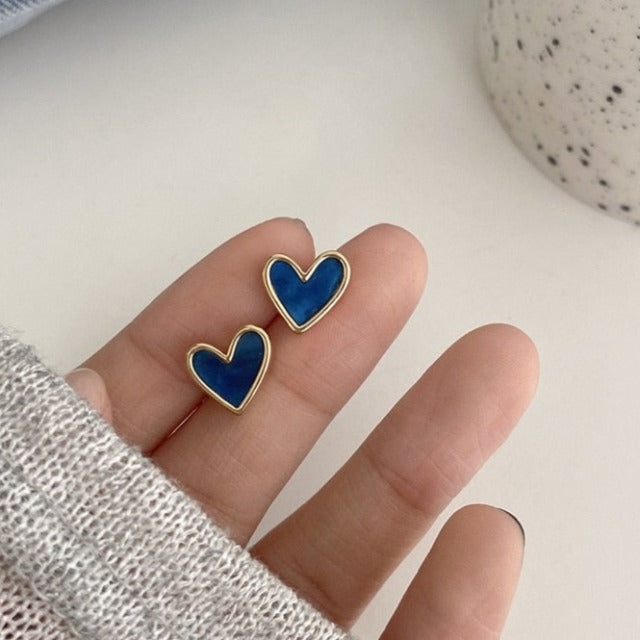 Korvakorut Sininen Sydän & Sininen Ruusu