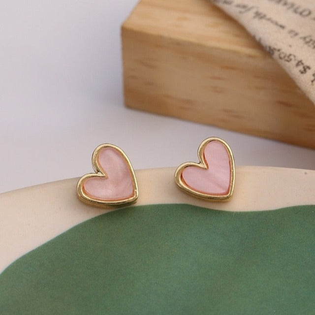 Korvakorut Sininen Sydän & Vaaleanpunainen Ruusu