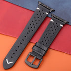 Apple Watch -rannehihna aidosta nahasta, musta ja musta